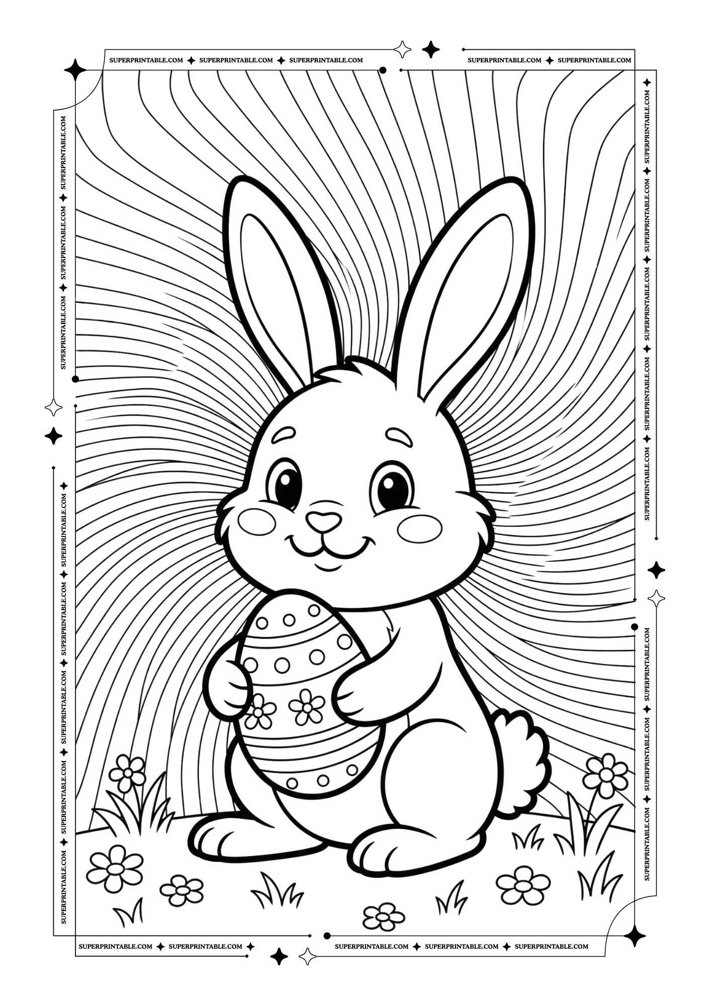 Optical Illusion Rabbit Coloring Pages 1