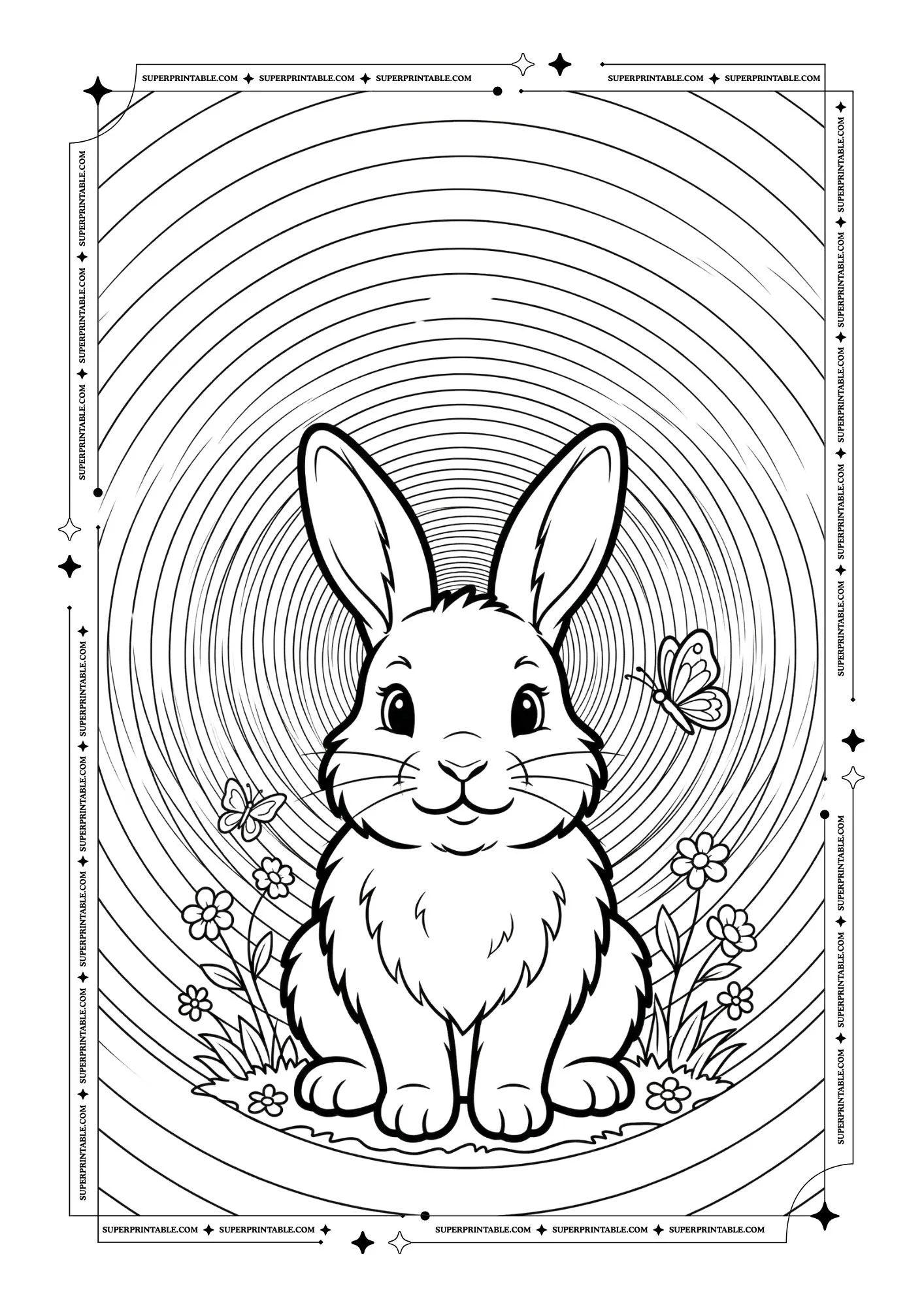 Optical Illusion Rabbit Coloring Pages 3