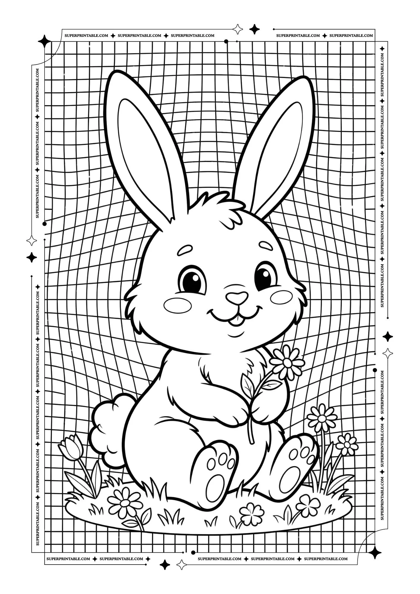 Optical Illusion Rabbit Coloring Pages 5