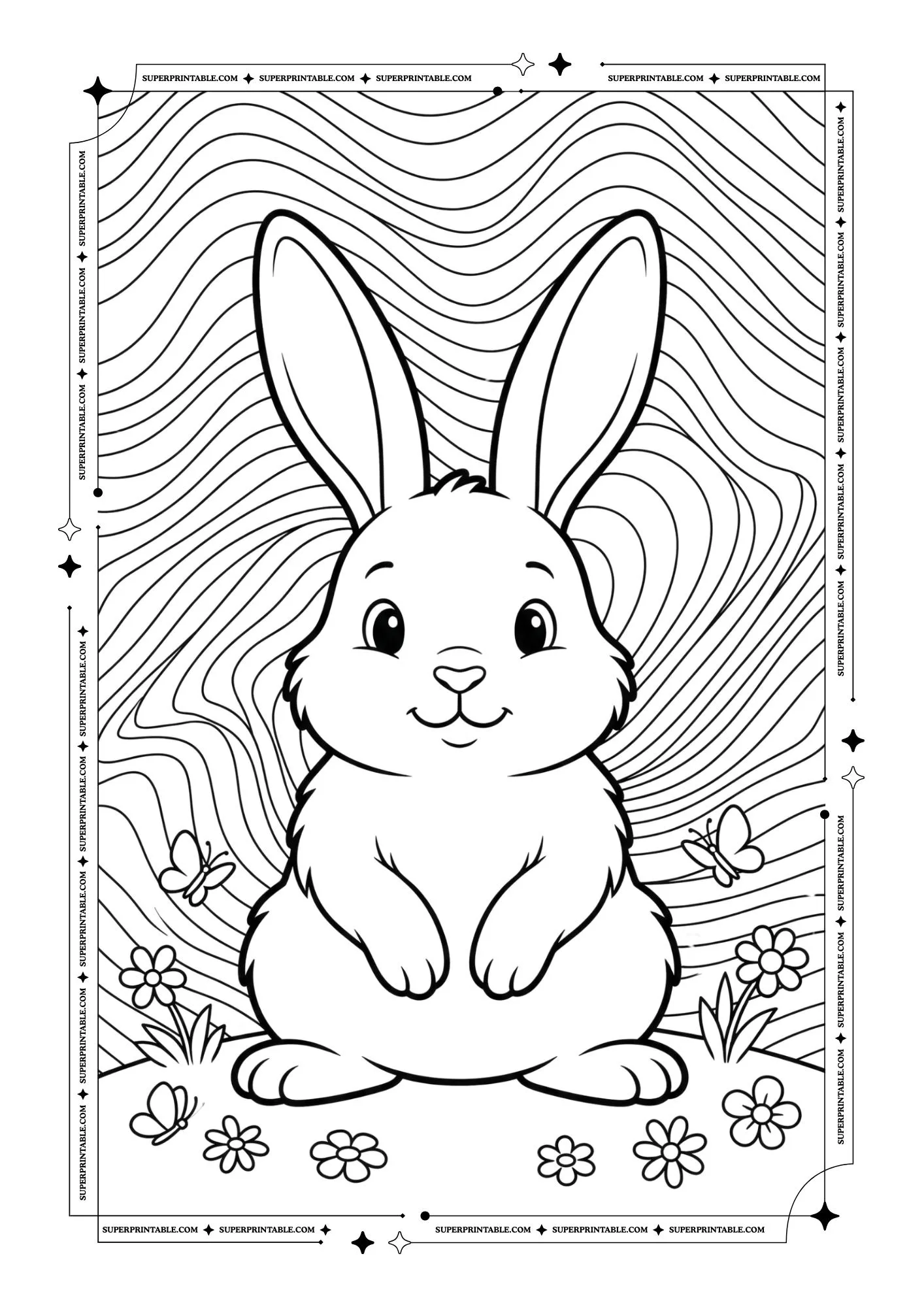 Optical Illusion Rabbit Coloring Pages 6