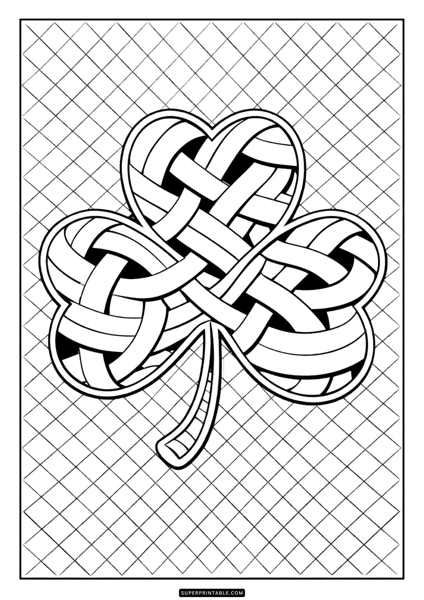 Optical Illusion Shamrock Coloring Pages for St. Patricks Day 4