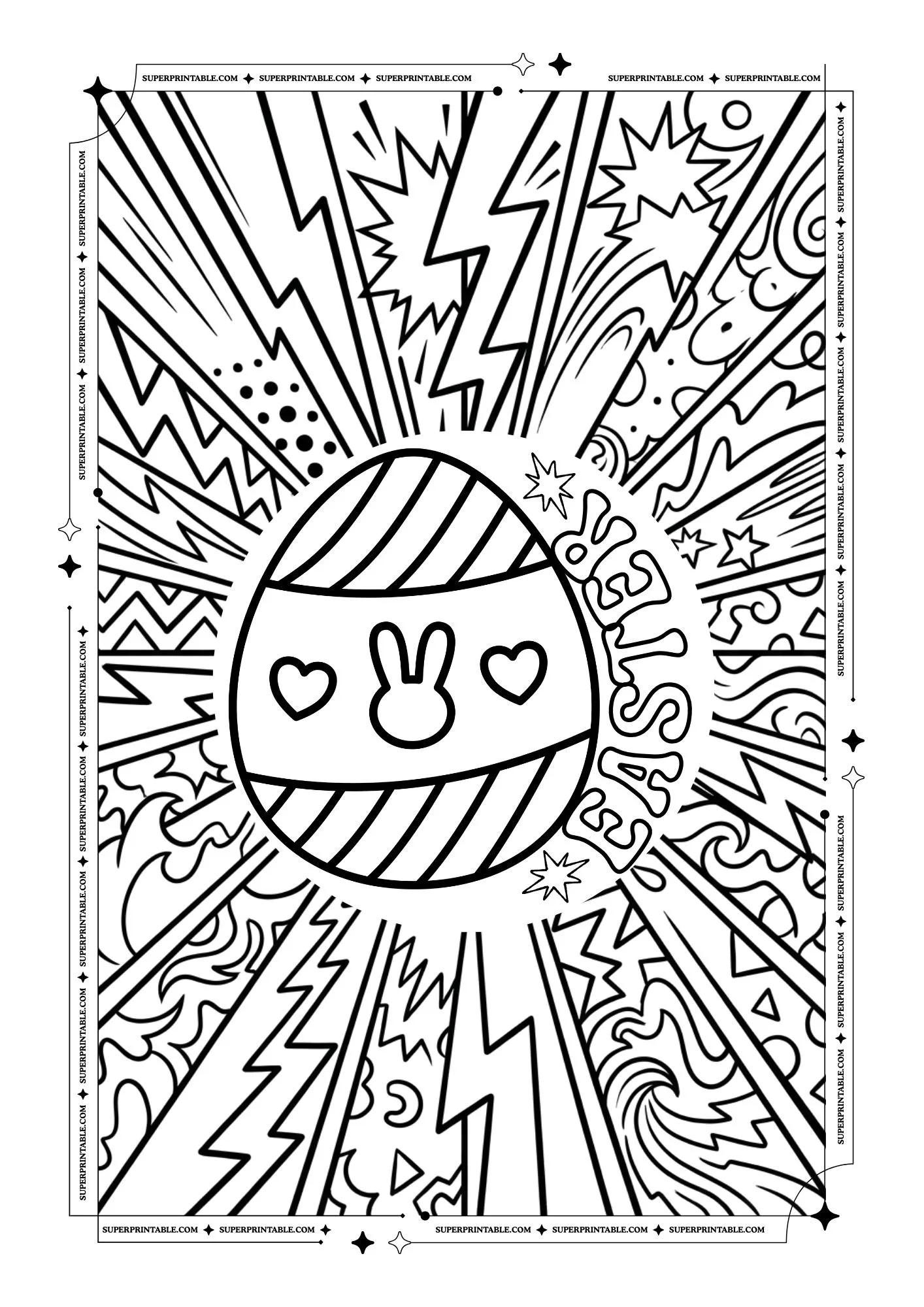 Pop Art Easter Coloring Pages 1