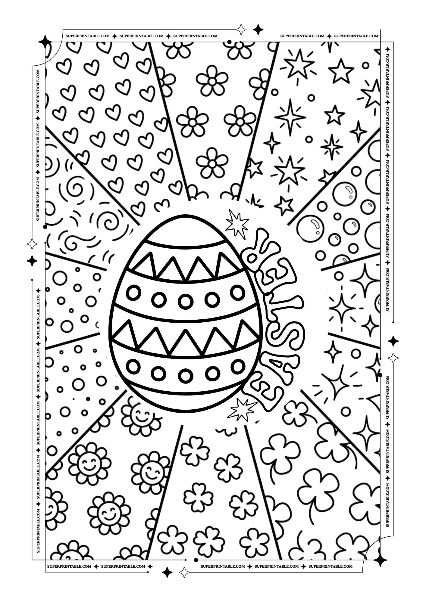 Pop Art Easter Coloring Pages 2