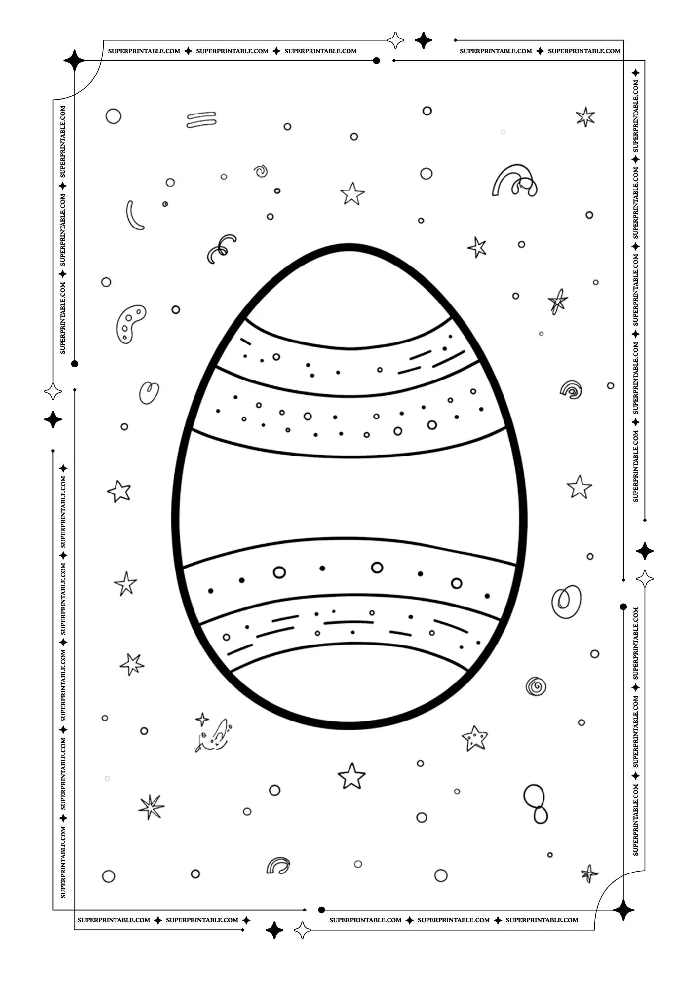 Printable Easter Egg Outline Templates 1