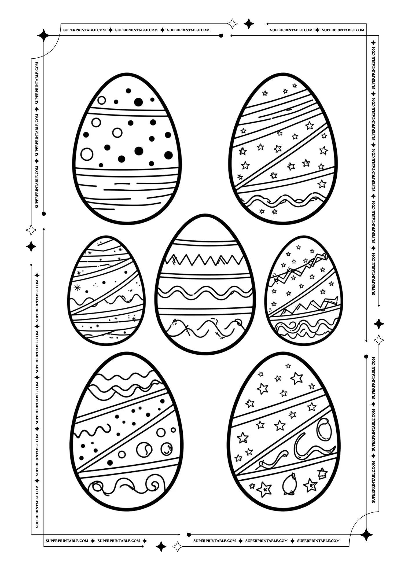 Printable Easter Egg Outline Templates 2