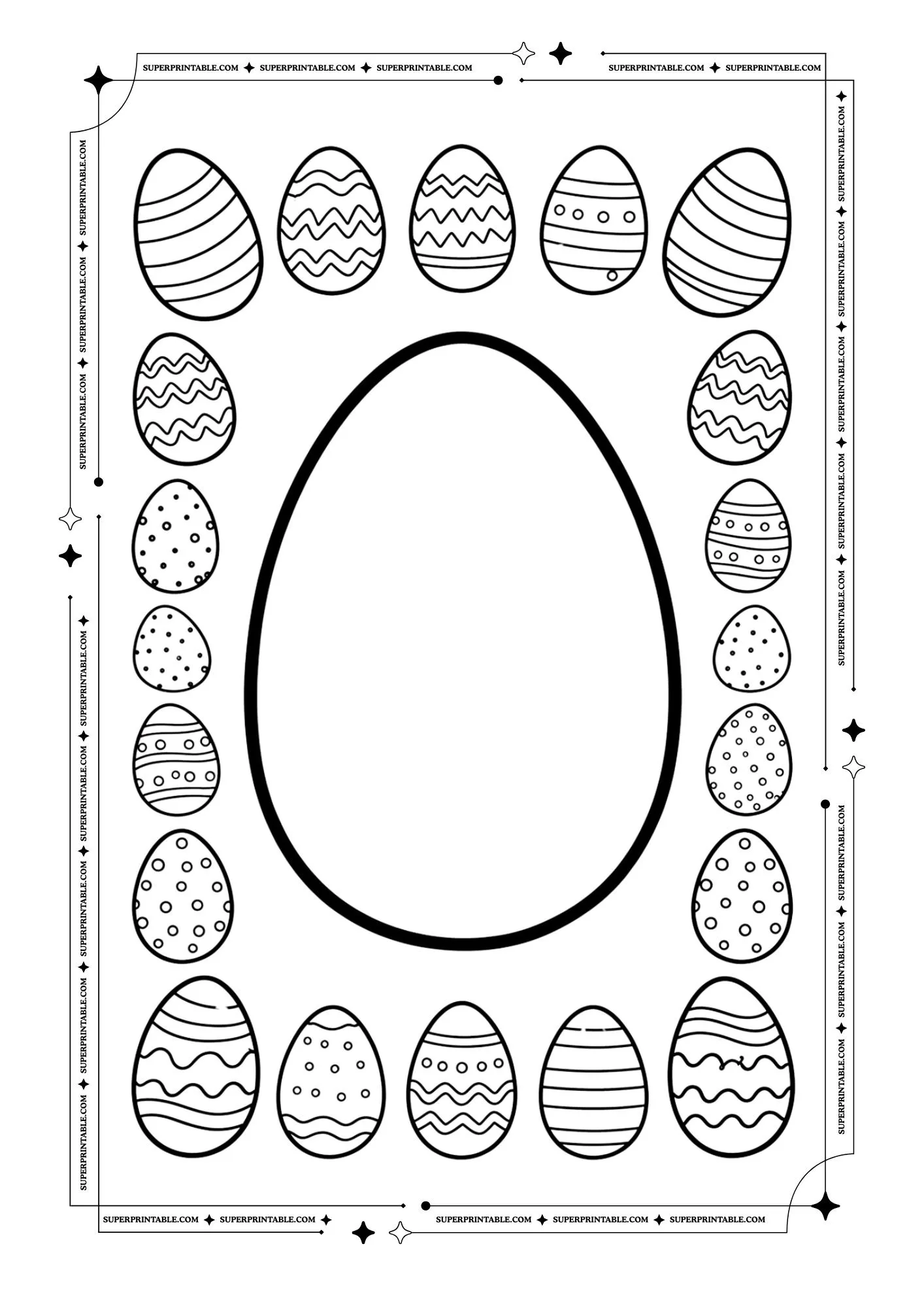 Printable Easter Egg Outline Templates 3