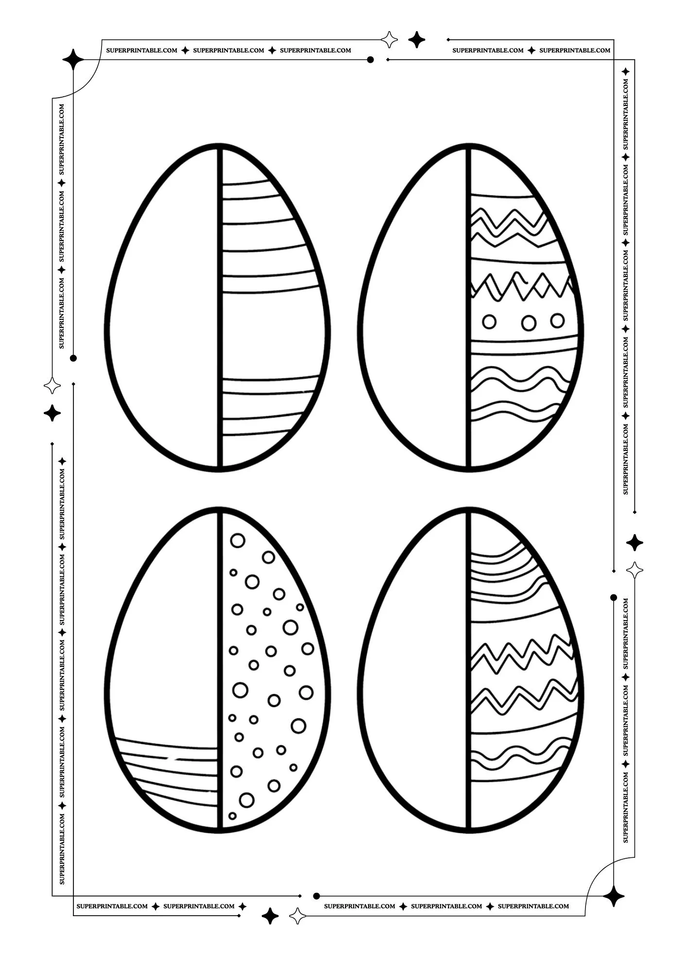 Printable Easter Egg Outline Templates 6