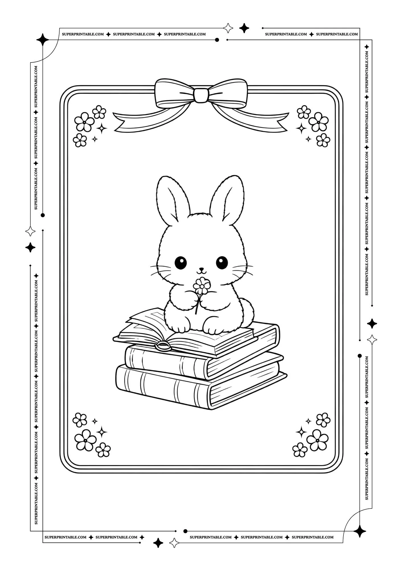 Spring Bunnies Coloring Pages 1