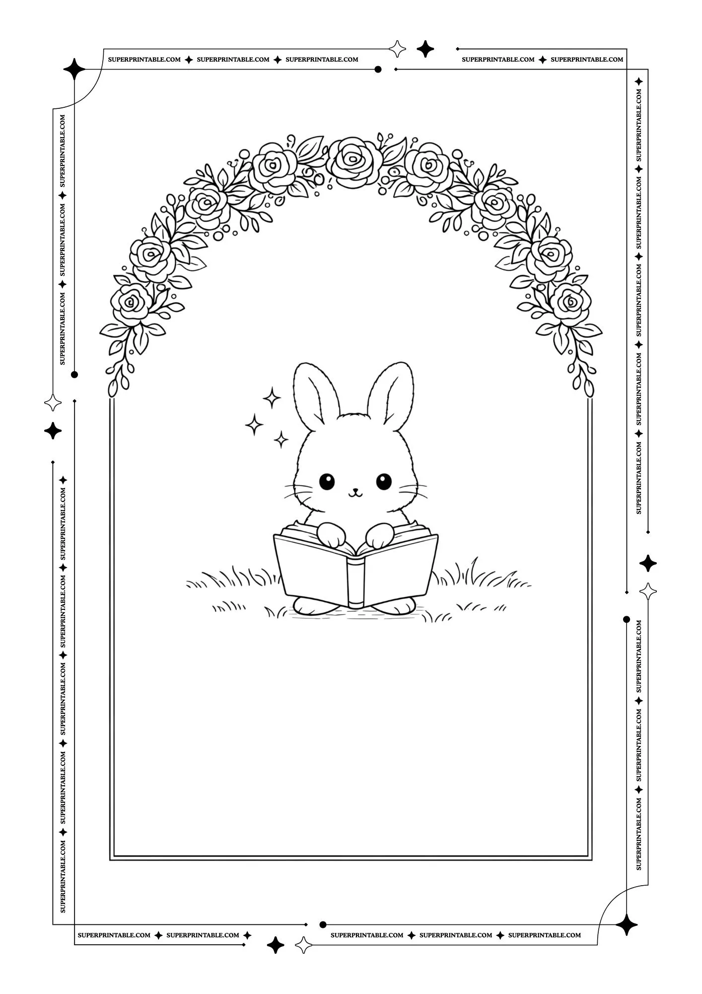 Spring Bunnies Coloring Pages 2