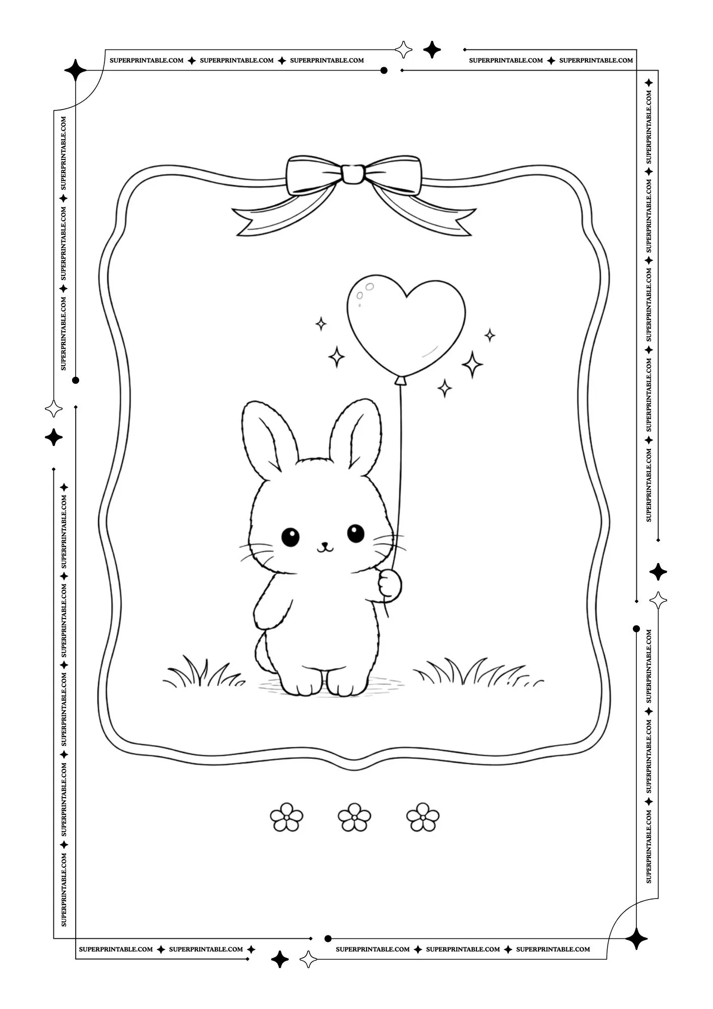 Spring Bunnies Coloring Pages 5