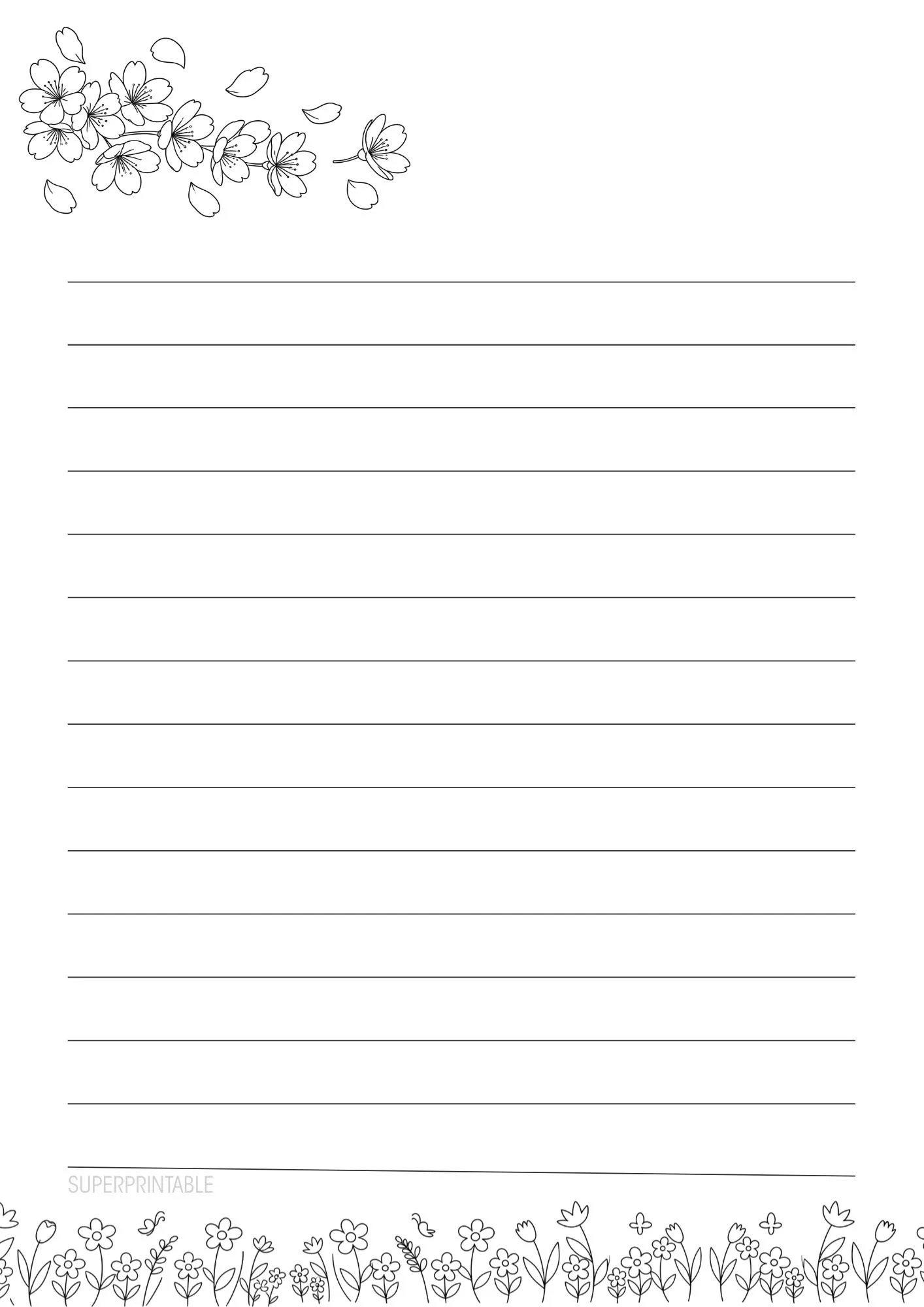 Spring Writing Paper Printable 1