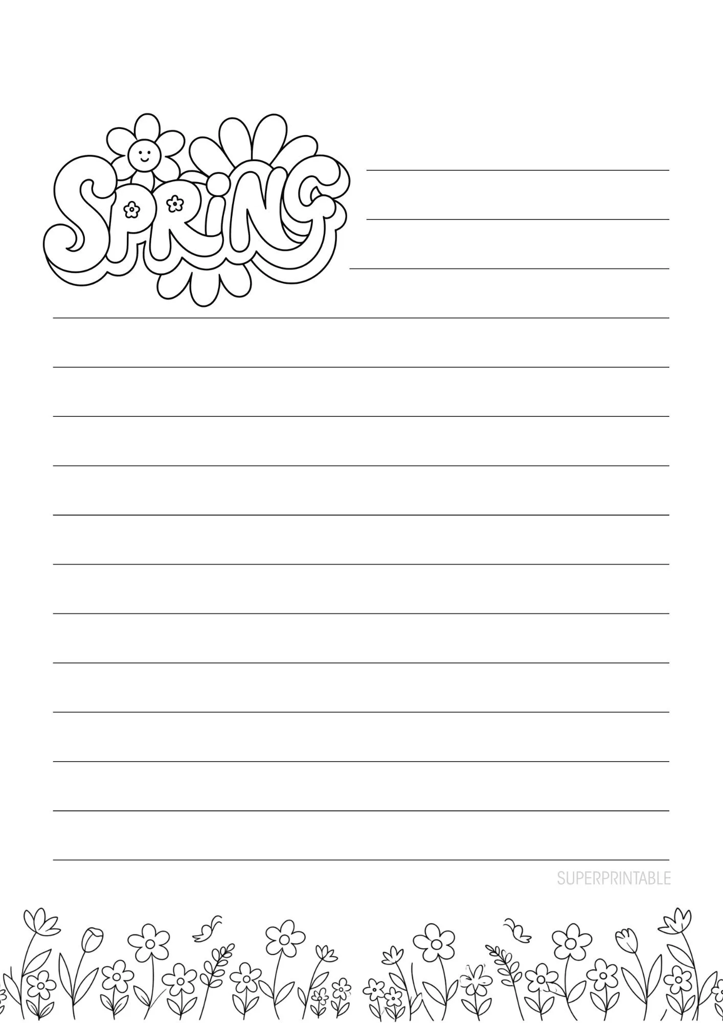 Spring Writing Paper Printable 6