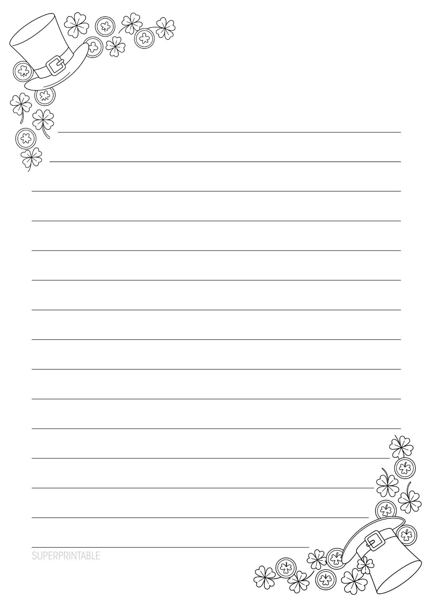 St. Patrick's Writing Paper Printable 1