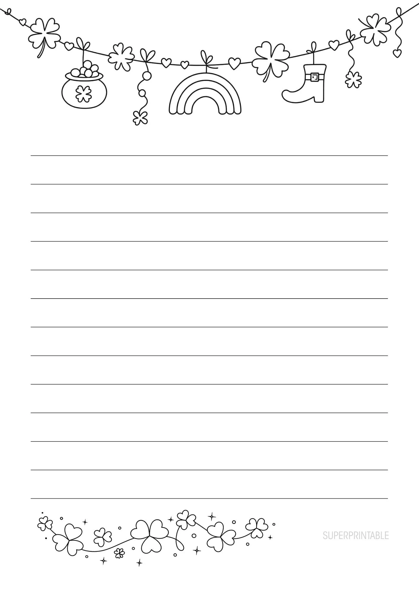 St. Patrick's Writing Paper Printable 4