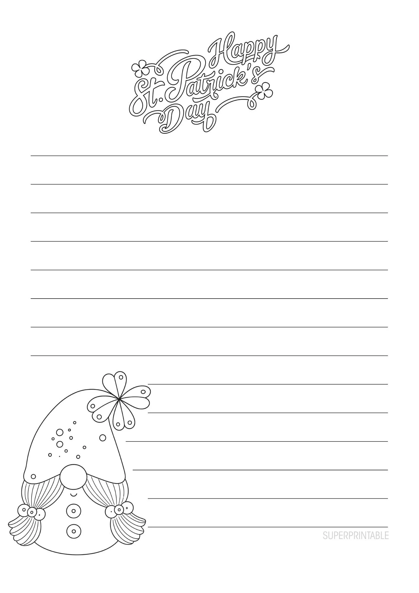 St. Patrick's Writing Paper Printable 6