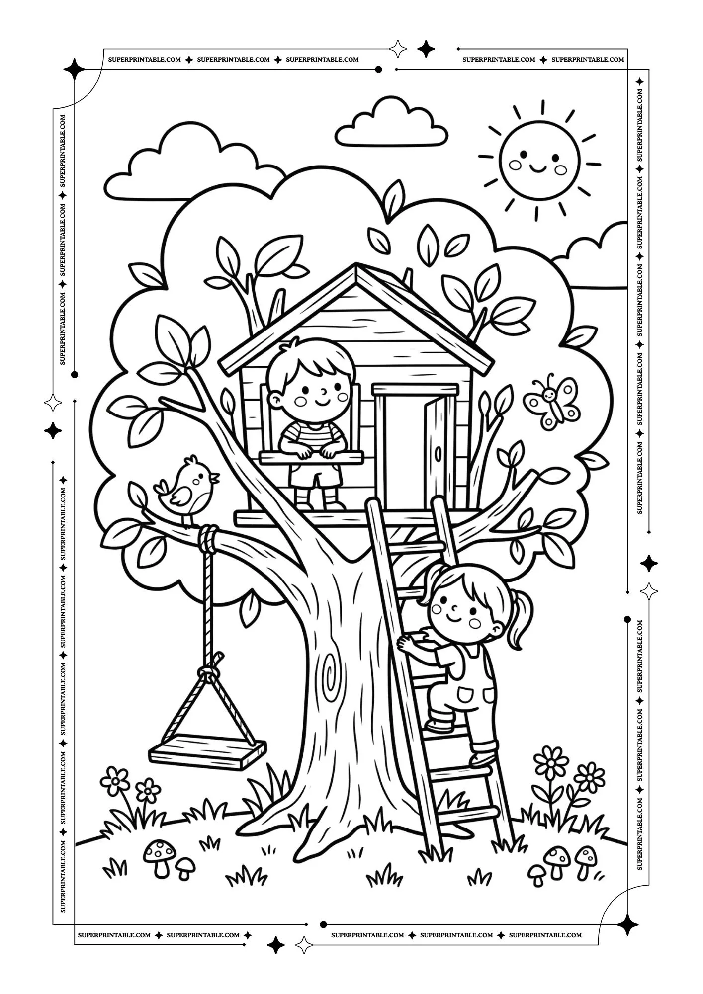 Sunny Doodle Adventures Outdoor Fun Coloring Pages 2
