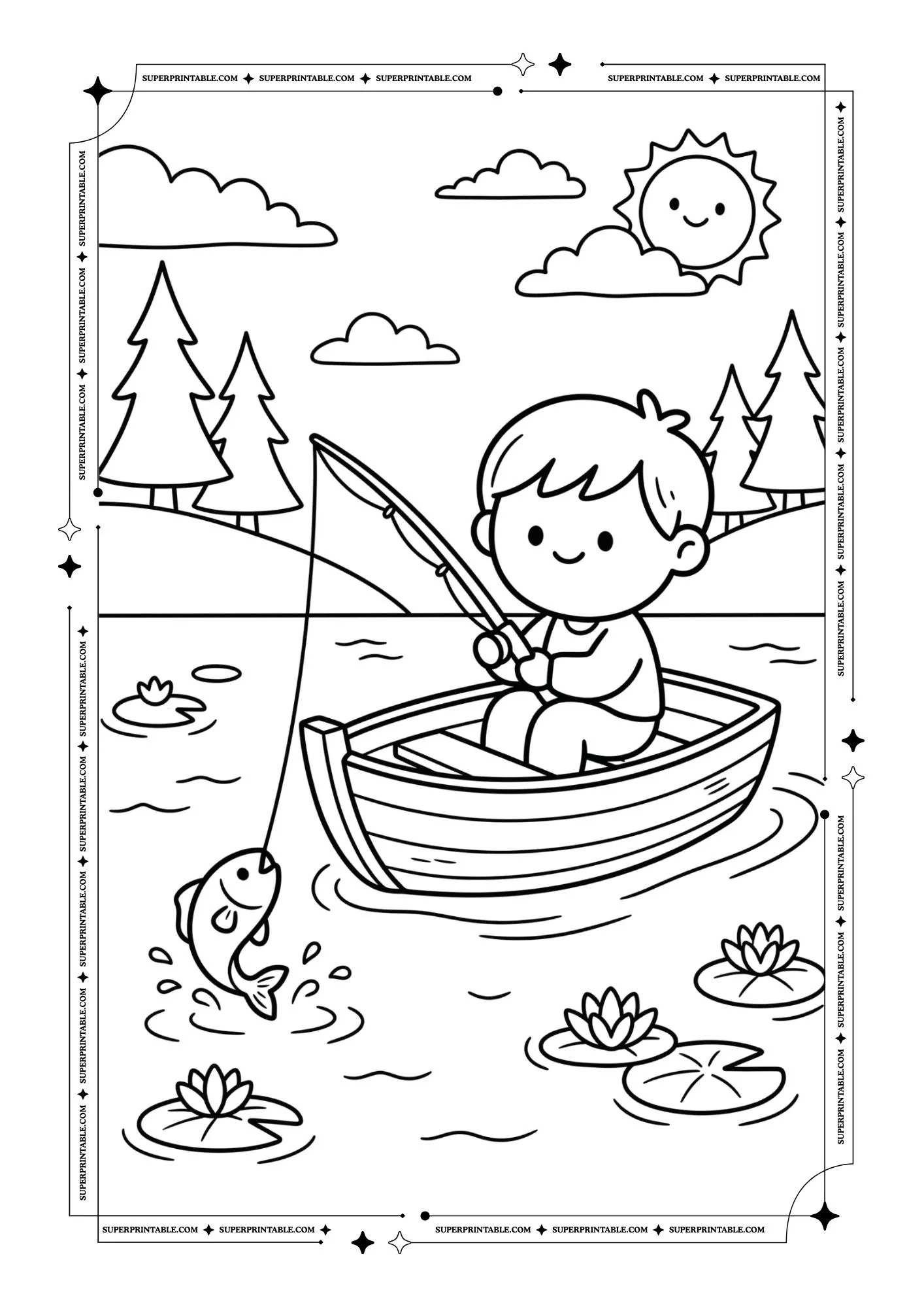 Sunny Doodle Adventures Outdoor Fun Coloring Pages 3