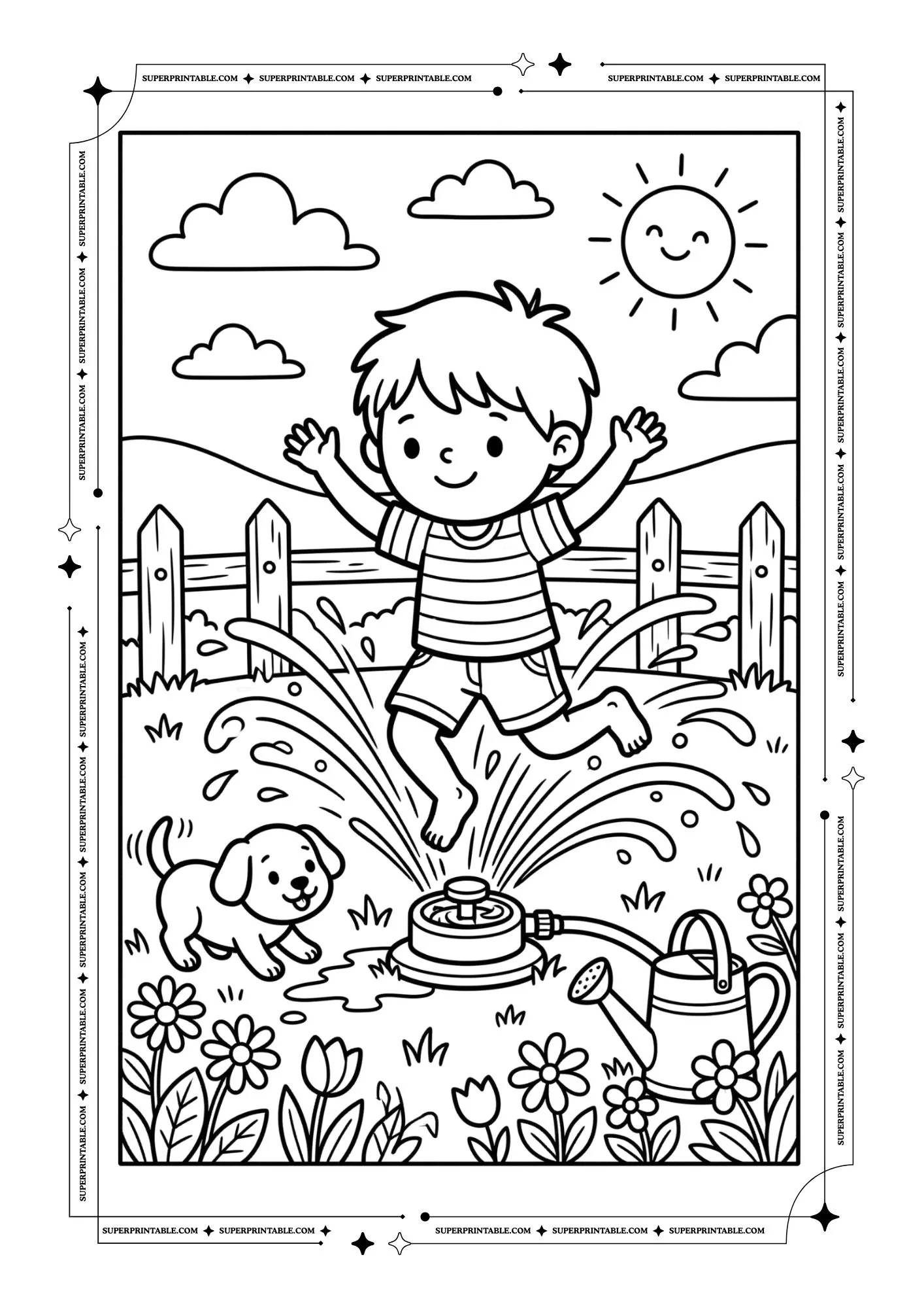 Sunny Doodle Adventures Outdoor Fun Coloring Pages 4