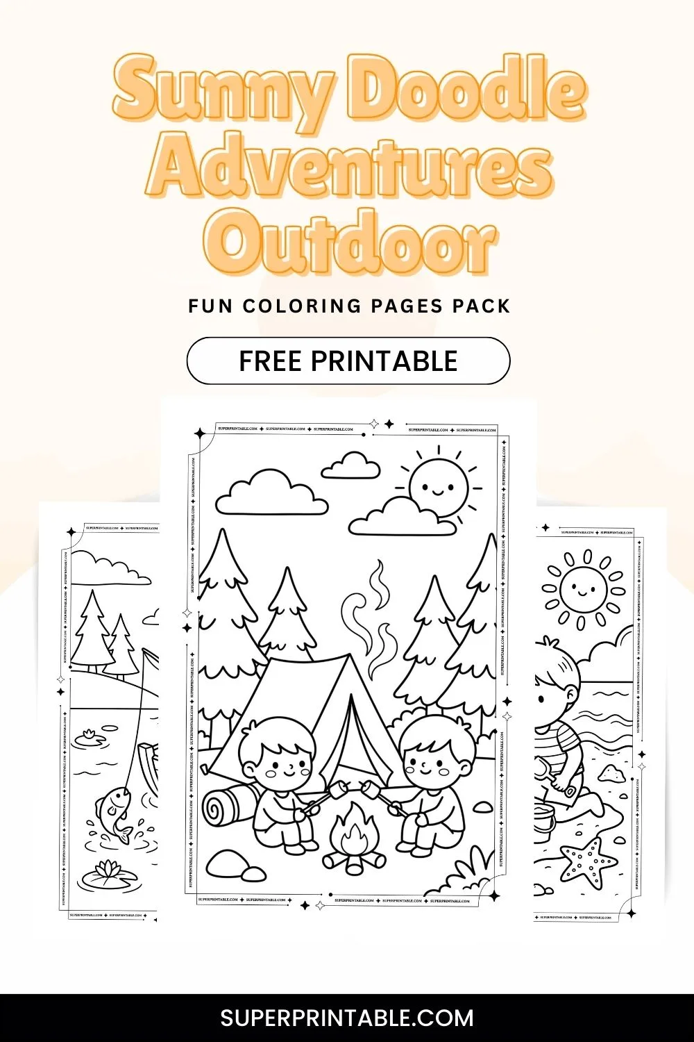 Sunny Doodle Adventures Outdoor Fun Coloring Pages Pinterest Image