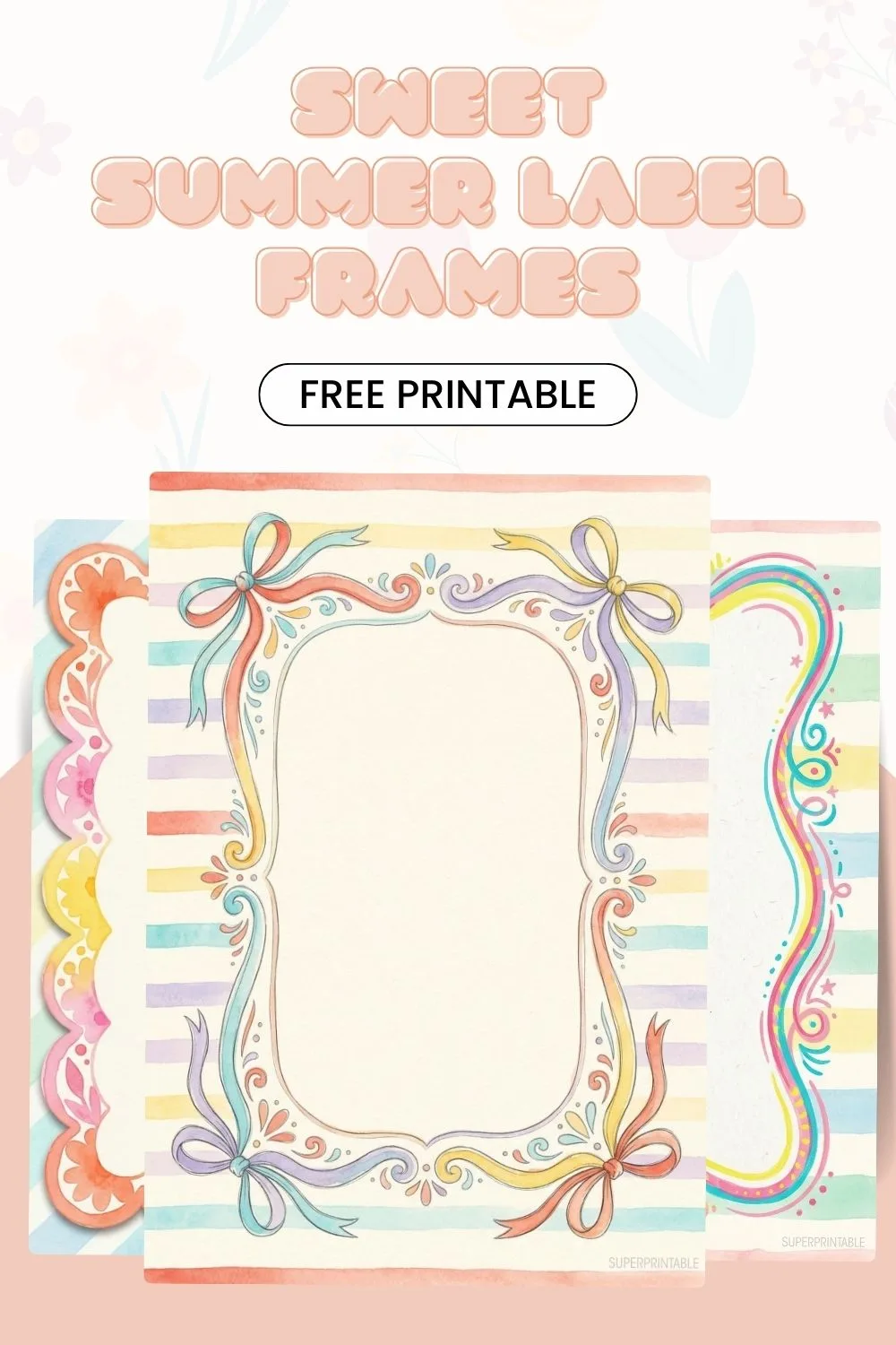 Sweet Summer Label Frames Pinterest Image