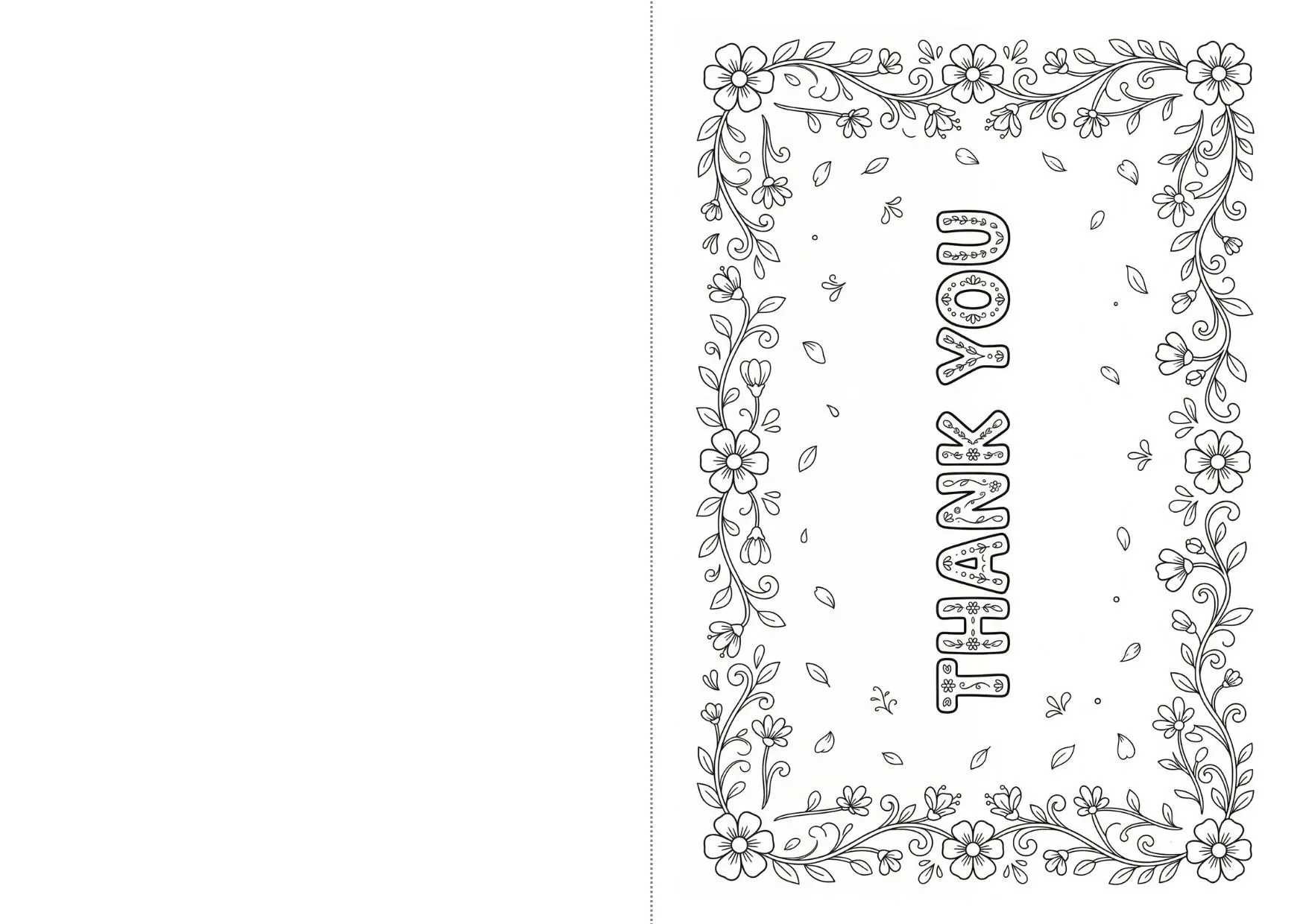 Thank You Greeting Card Coloring Page 2