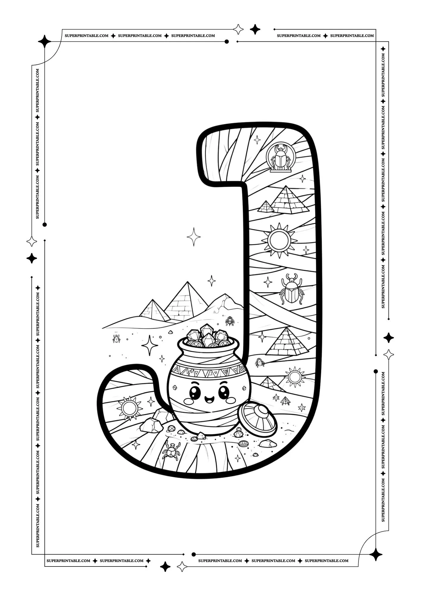 The Mummy Alphabet Coloring Pages 10