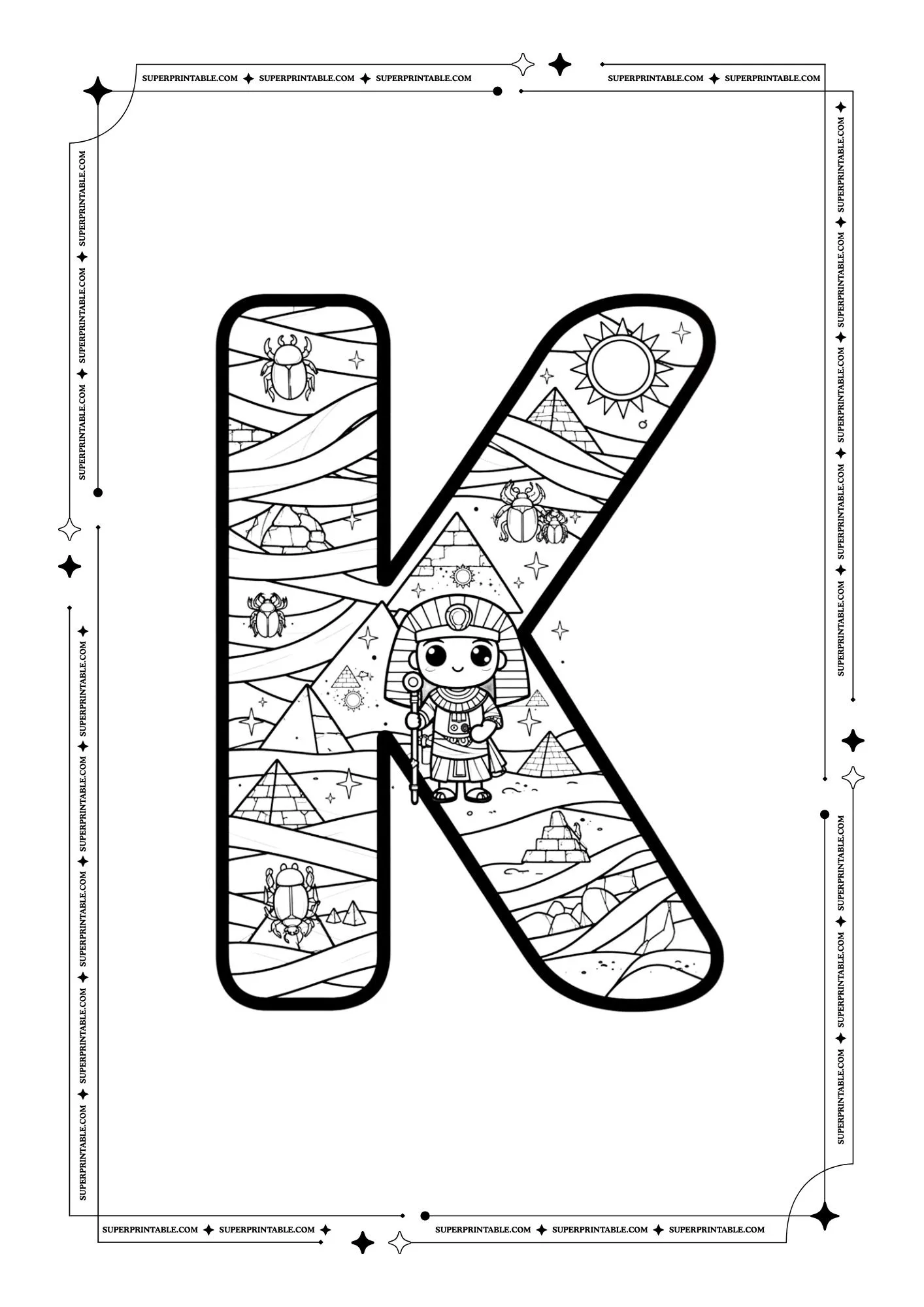 The Mummy Alphabet Coloring Pages 11