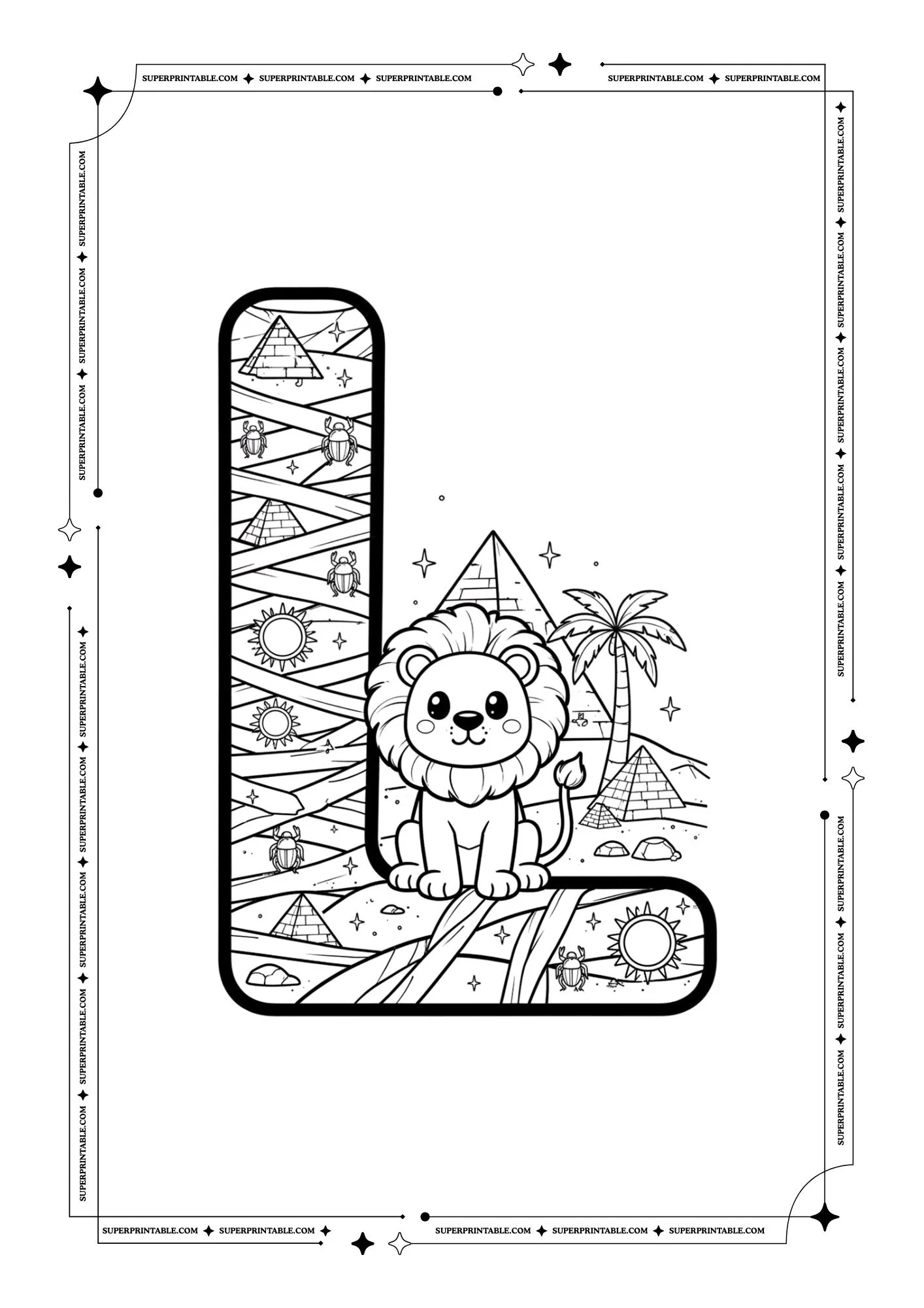 The Mummy Alphabet Coloring Pages 12