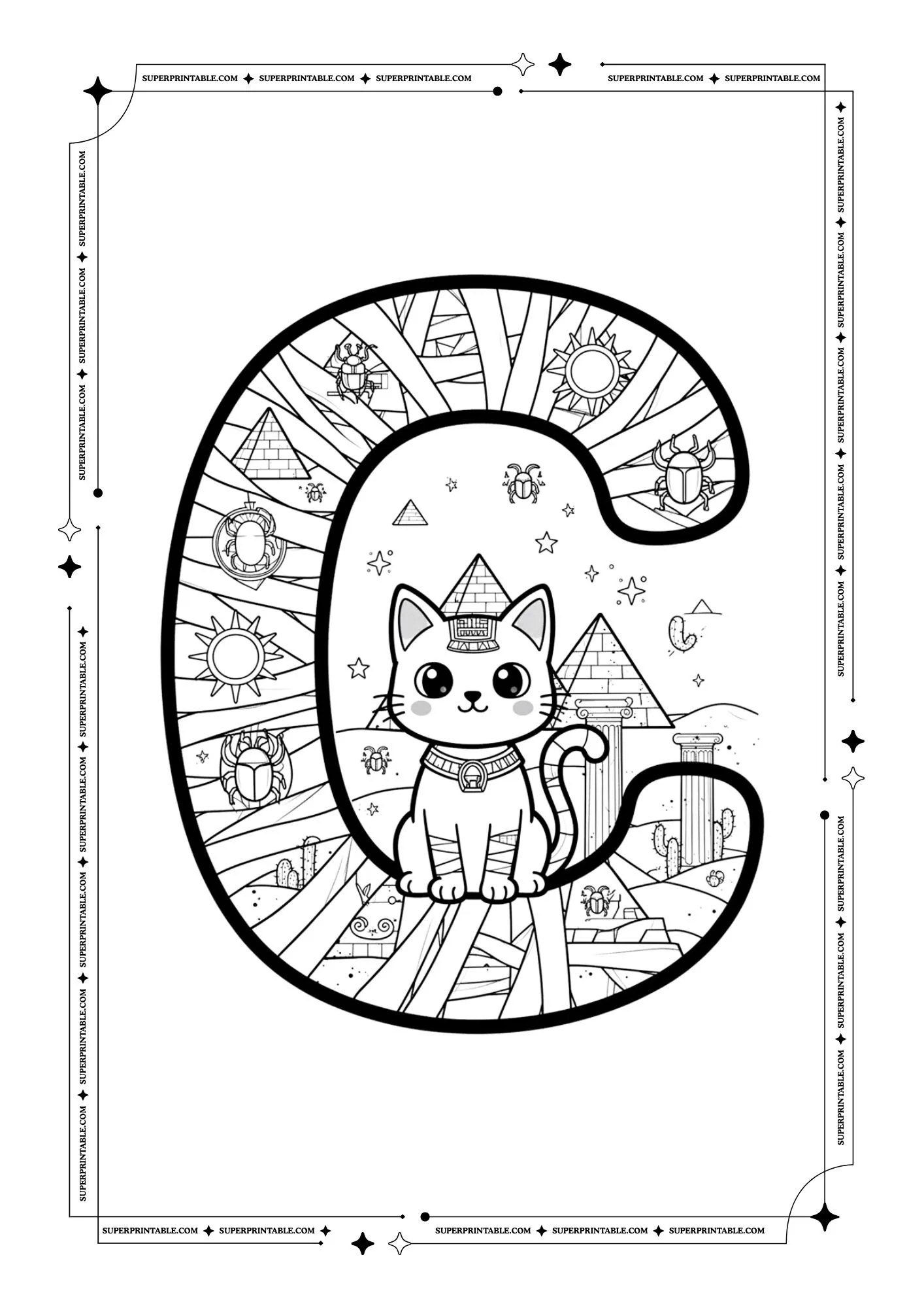 The Mummy Alphabet Coloring Pages 3