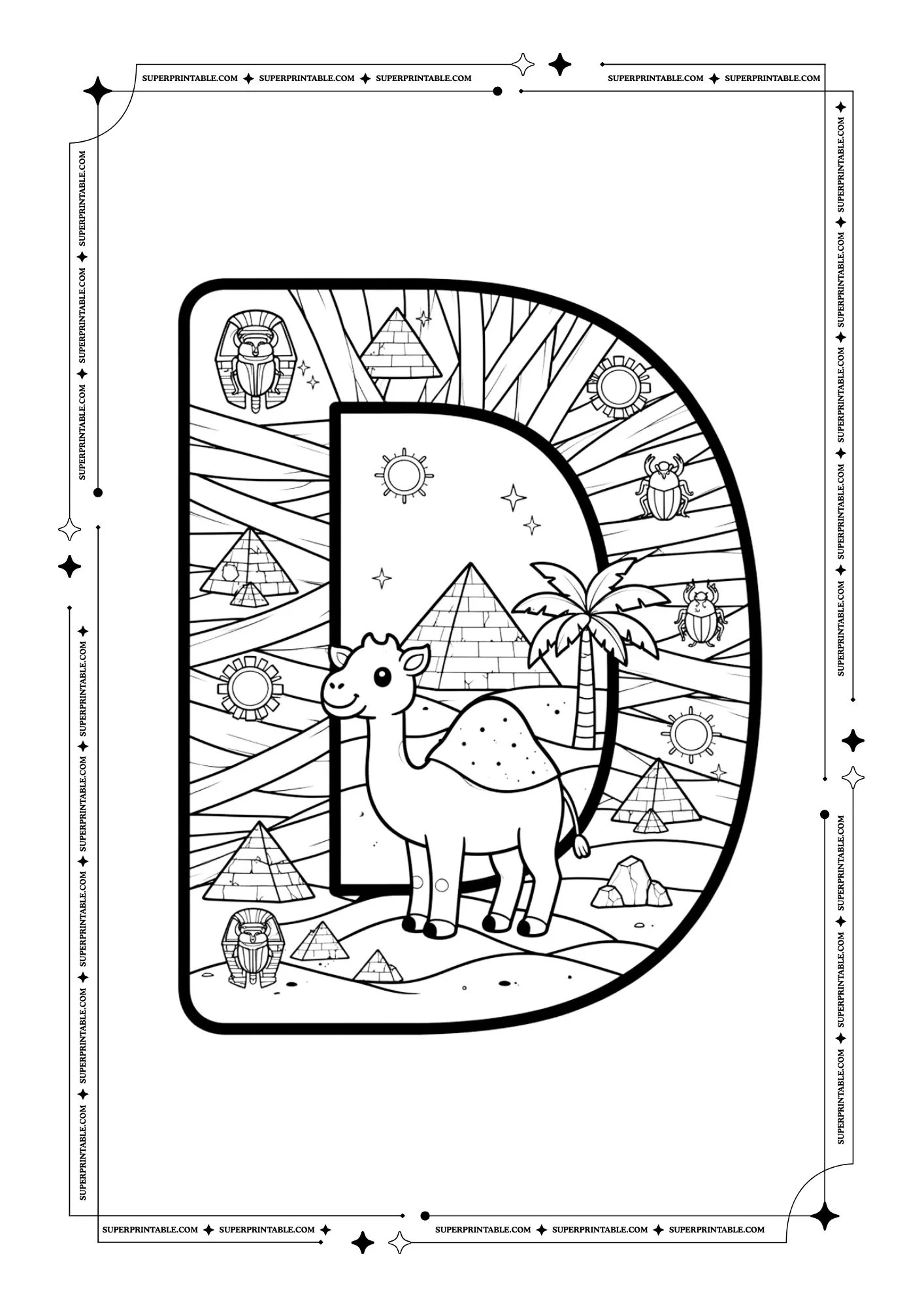 The Mummy Alphabet Coloring Pages 4