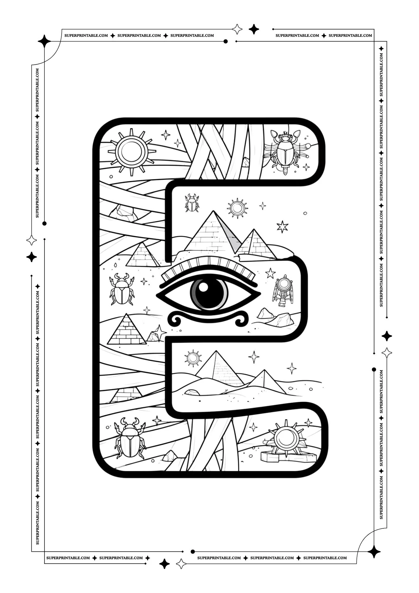 The Mummy Alphabet Coloring Pages 5