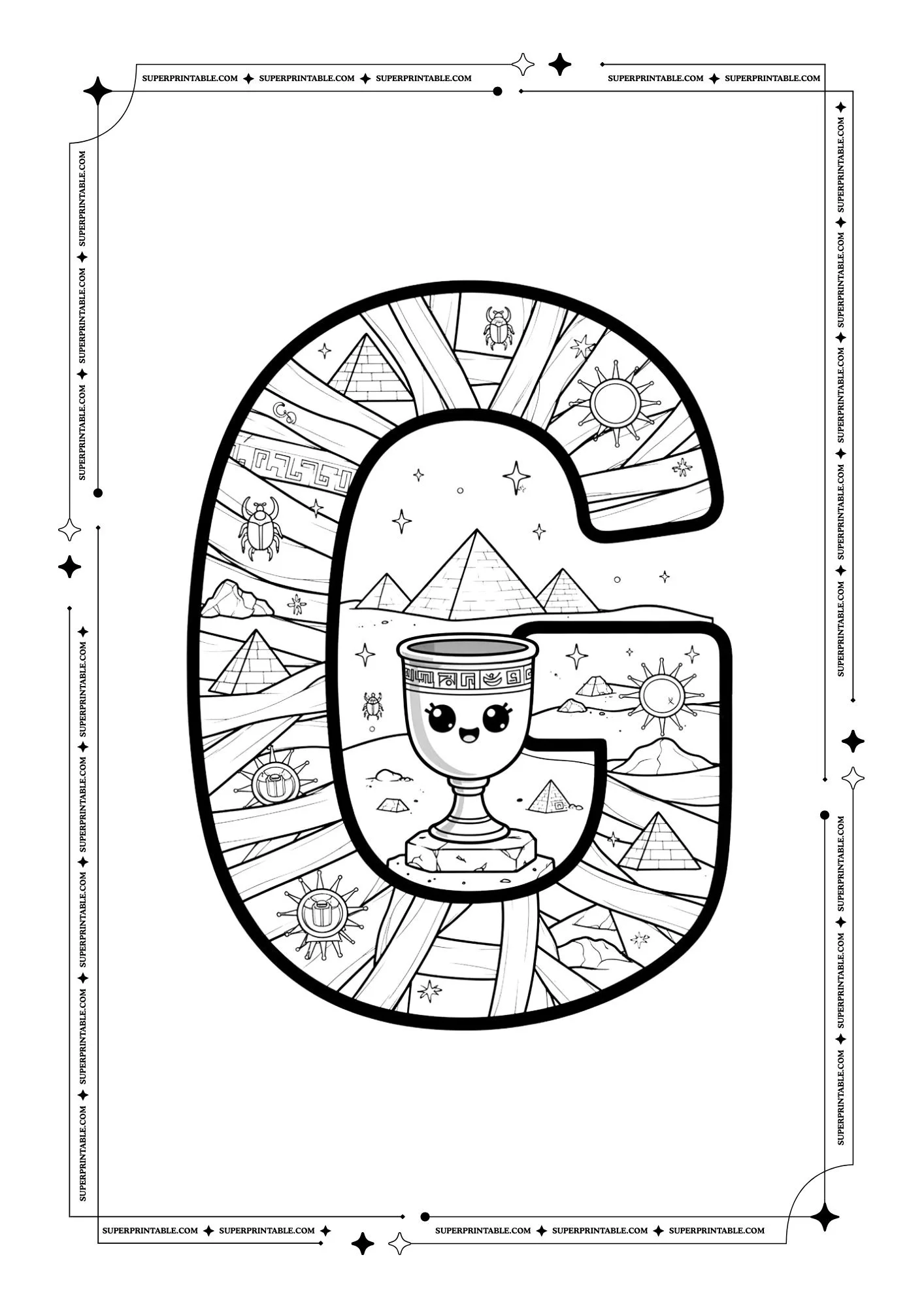 The Mummy Alphabet Coloring Pages 7