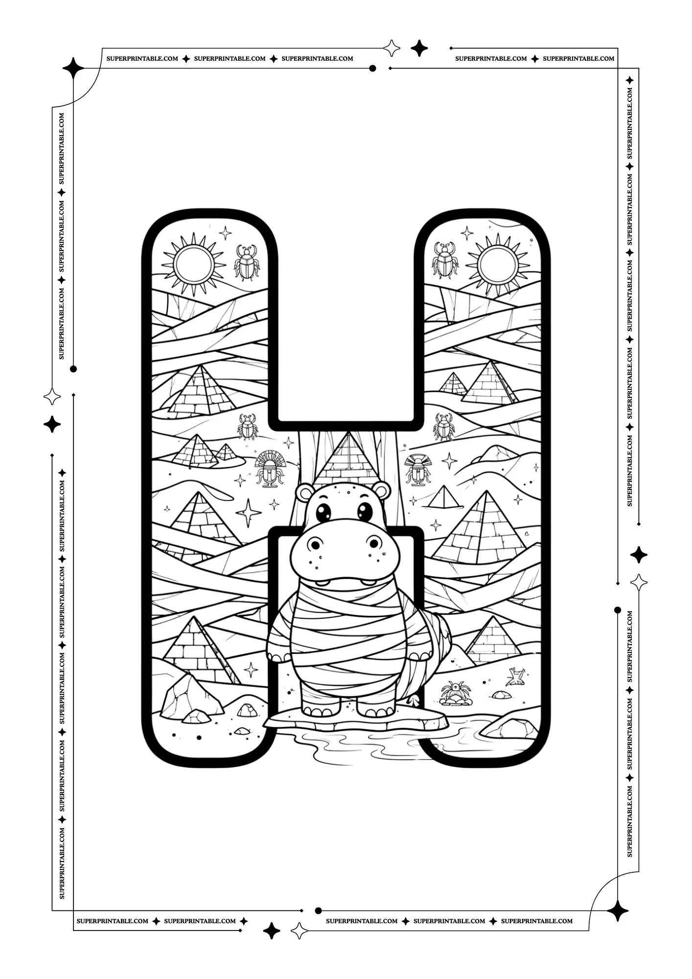 The Mummy Alphabet Coloring Pages 8