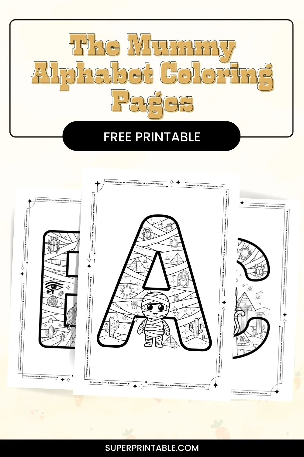 The Mummy Alphabet Coloring Pages Pinterest Image