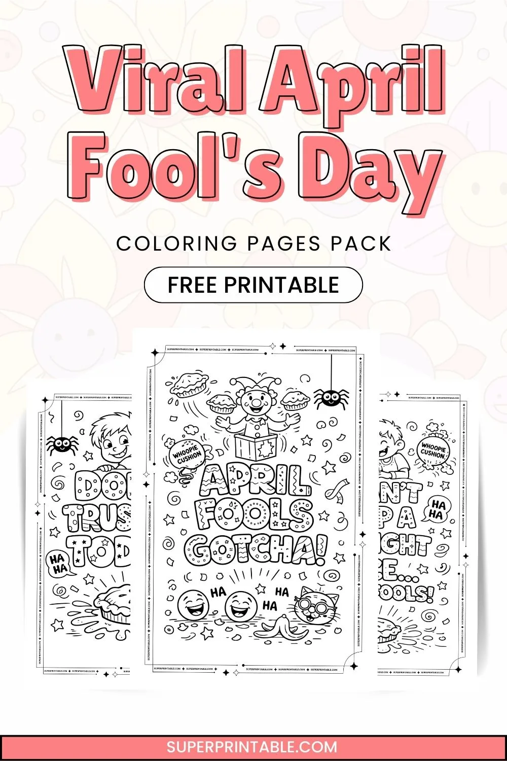 Viral April Fool's Day Coloring Pages Pinterest Image