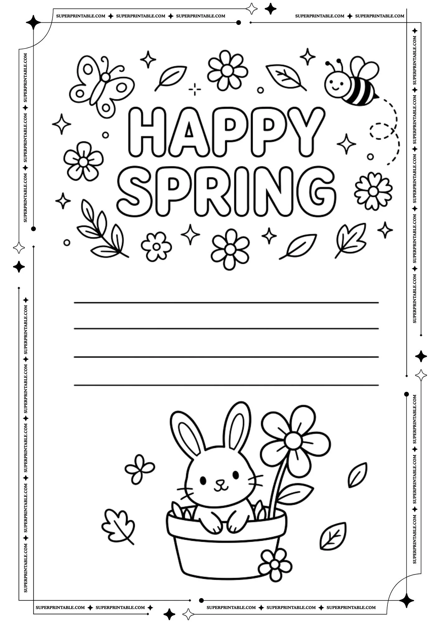 Welcome Spring Coloring Greeting Cards 1