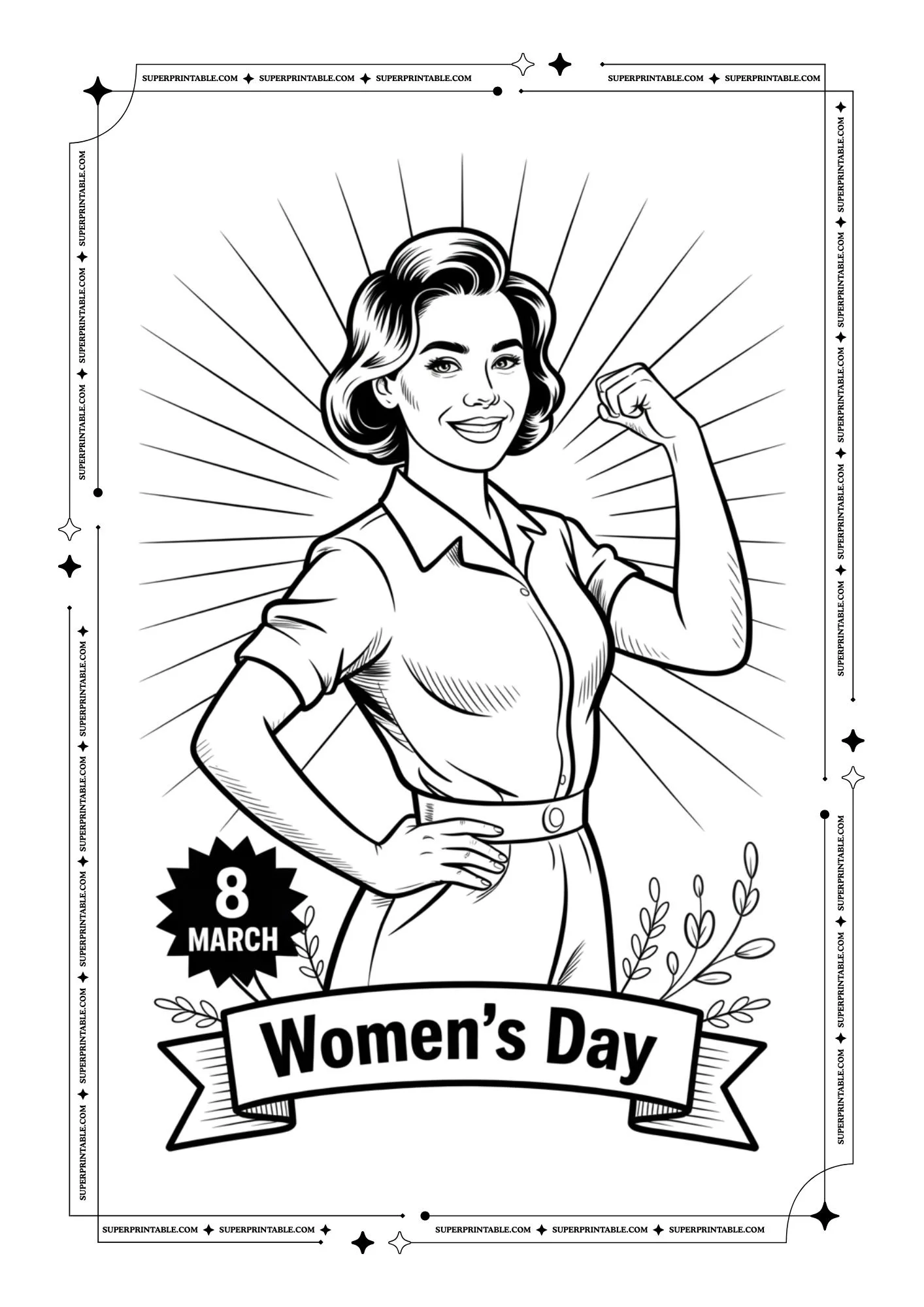 Women's Day Coloring Pages 9