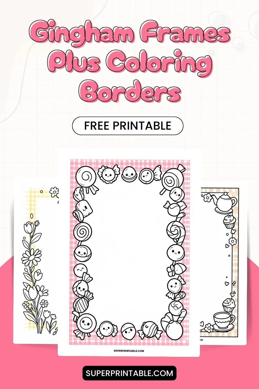 10+ Gingham Frames Plus Coloring Borders Pinterest Image