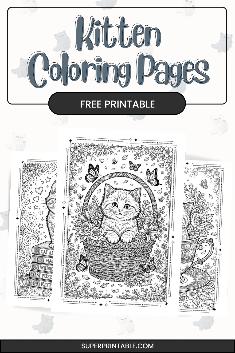 10 Kitten Coloring Pages Pinterest Image