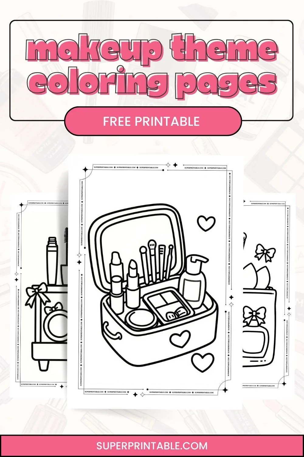10+ Makeup Theme Coloring Pages Pinterest Image