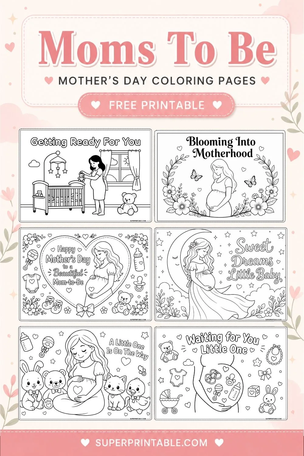 10+ Moms To Be Mother's Day Coloring Pages Pinterest Image