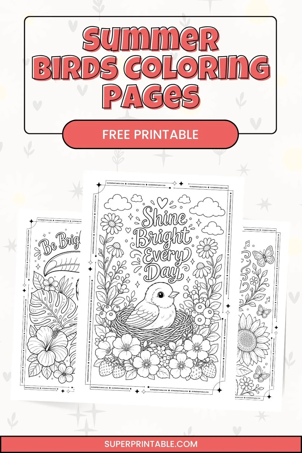 10+ Summer Birds Coloring Pages Pinterest Image