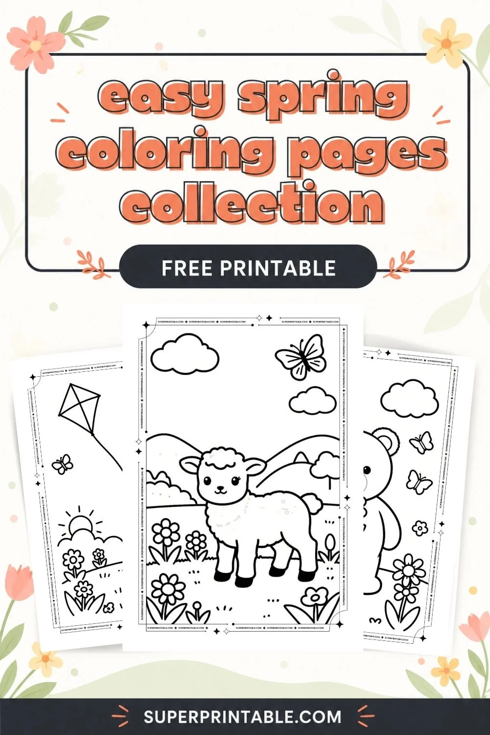 100 Easy Spring Coloring Pages Pinterest Image