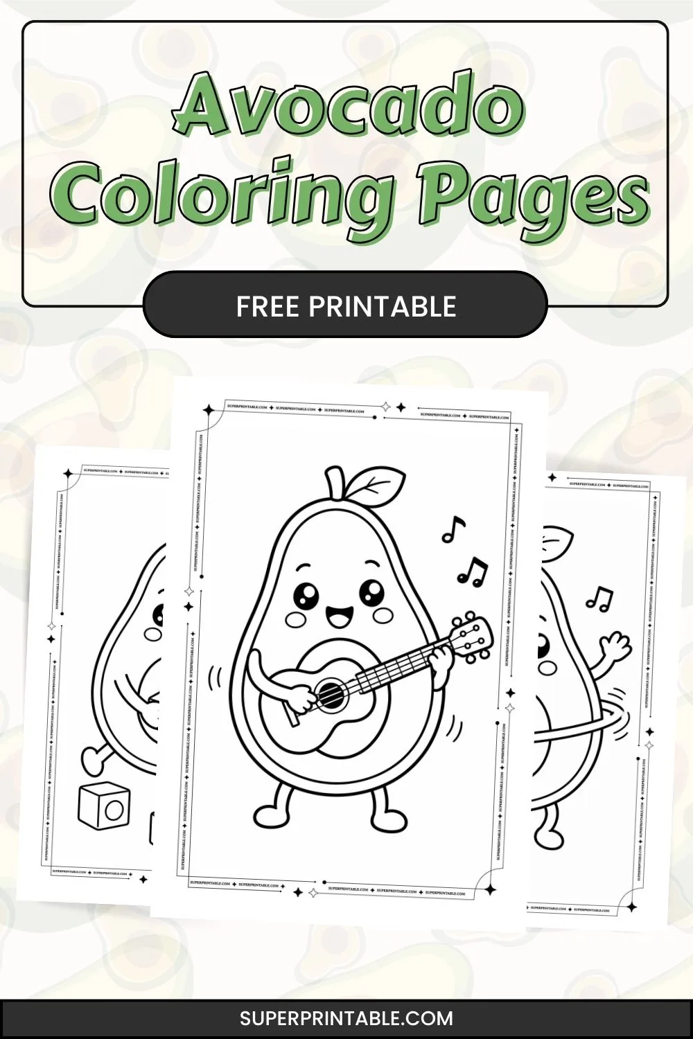 12+ Avocado Coloring Pages Pinterest Image