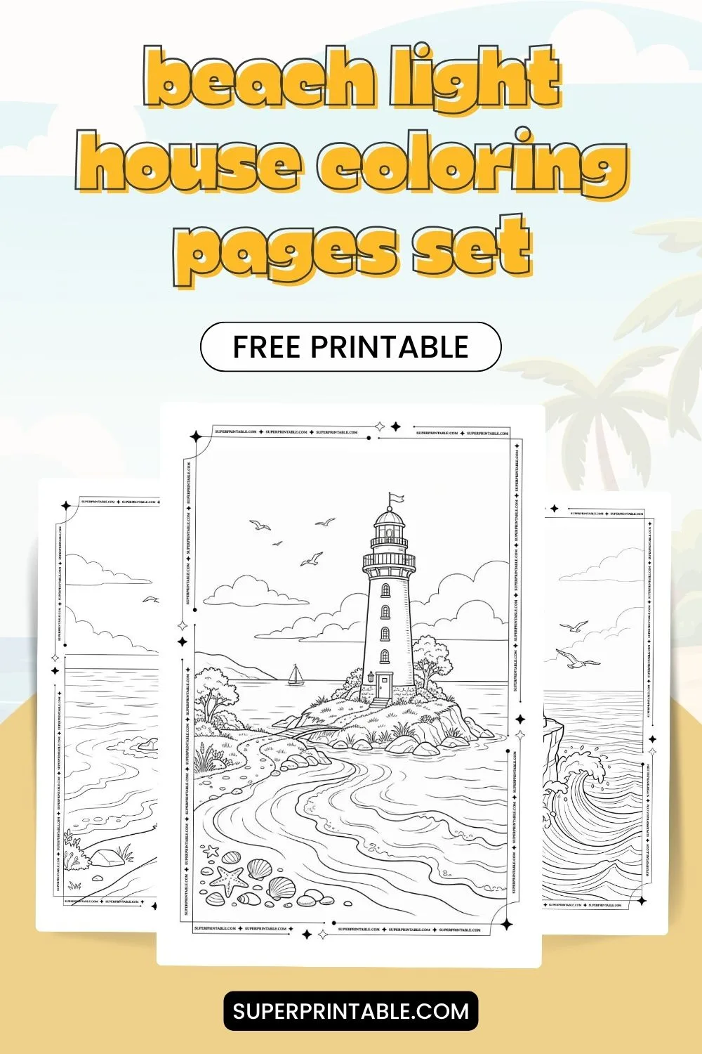 12+ Beach Light House Coloring Pages Pinterest Image