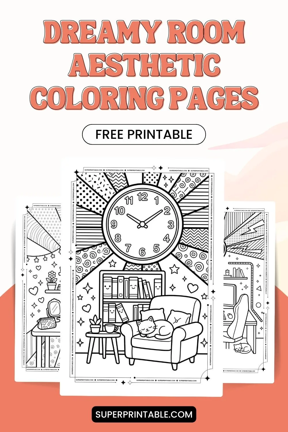 12+ Dreamy Room Aesthetic Coloring Pages Pinterest Image