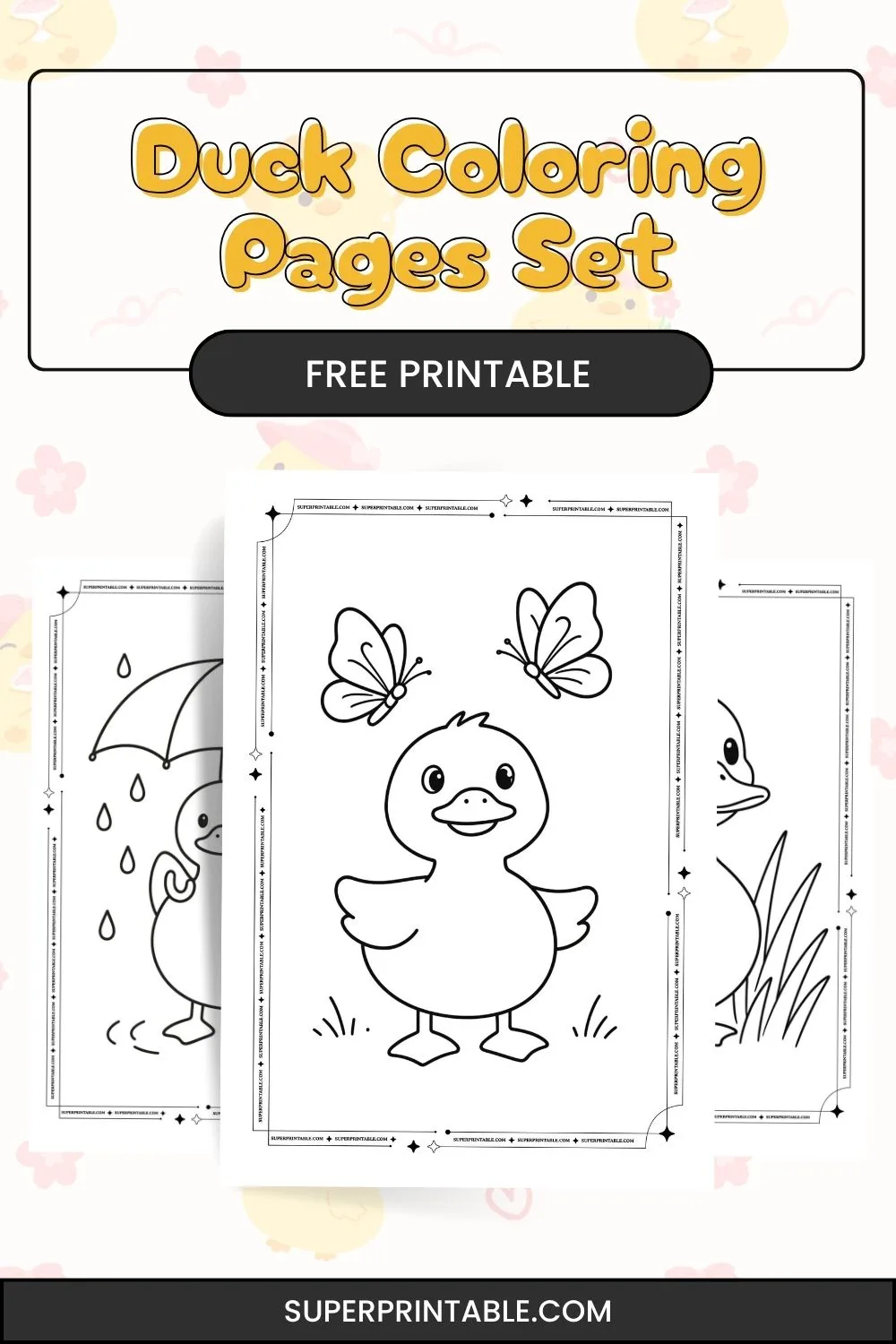 12+ Duck Coloring Pages Pinterest Image