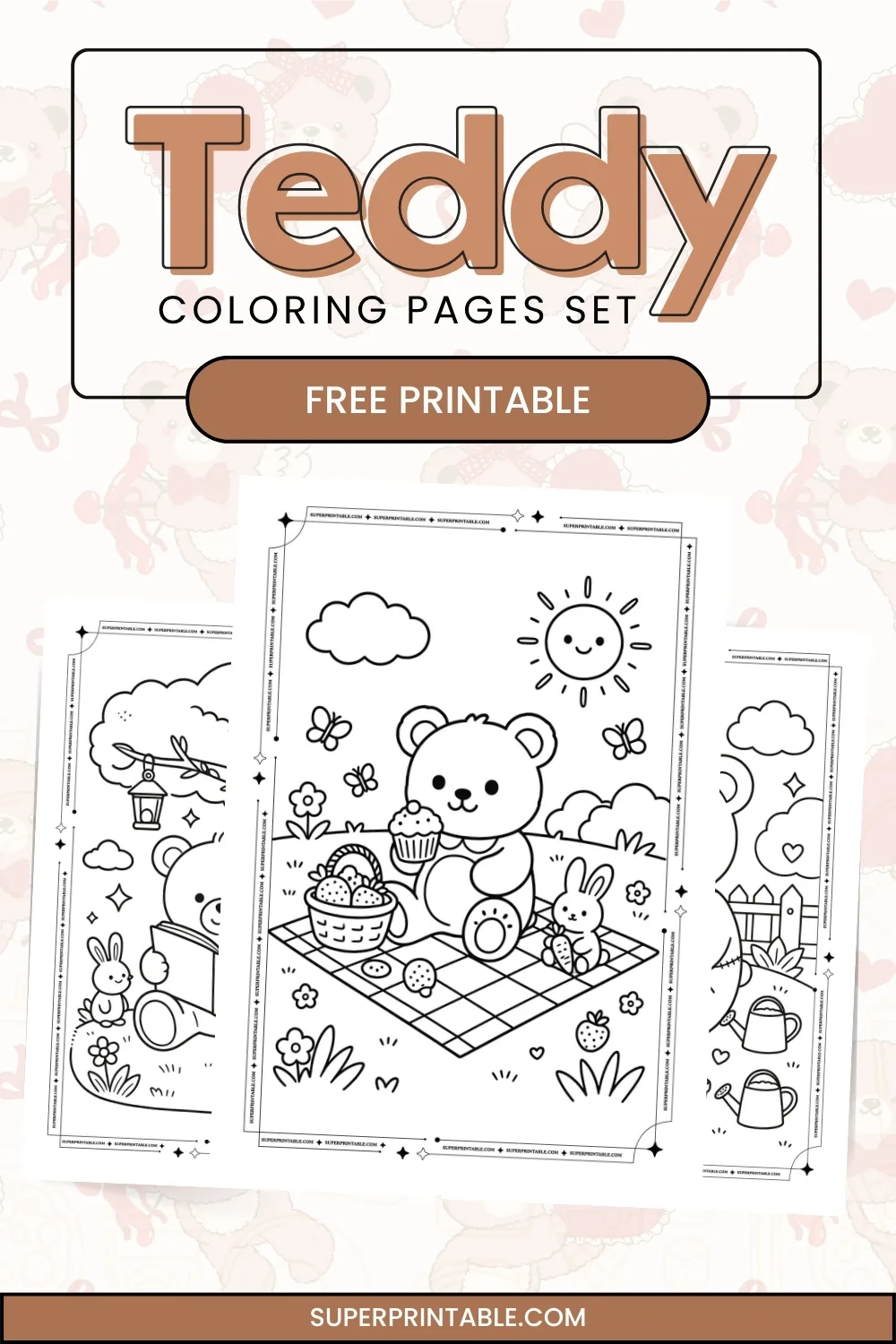 12+ Teddy Coloring Pages Pinterest Image