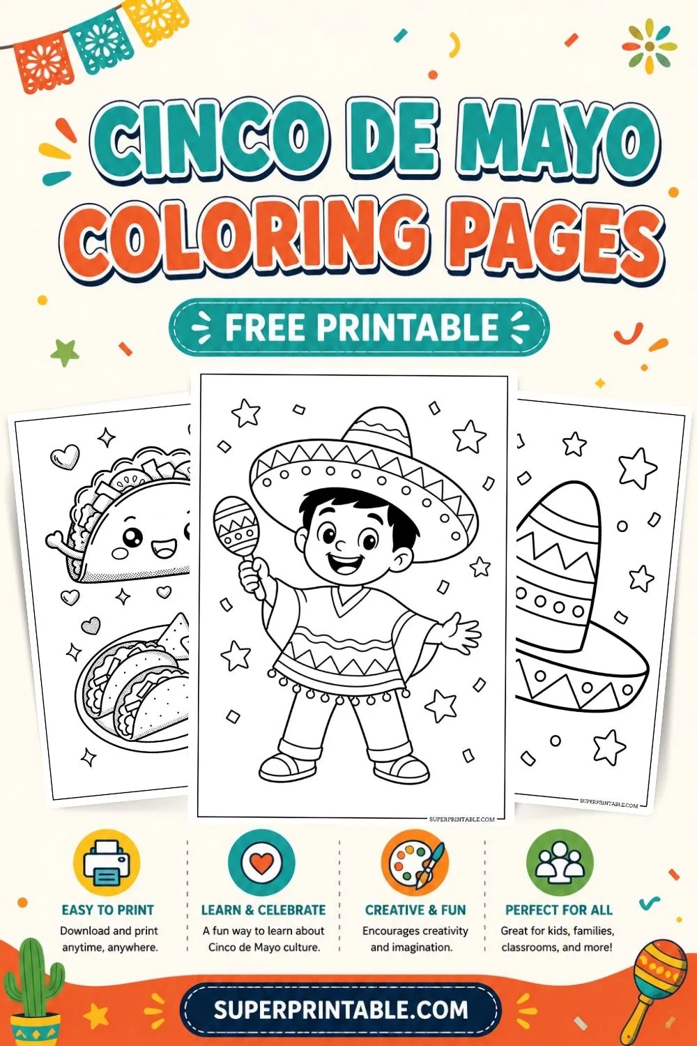15+ Cinco De Mayo Coloring Pages Pinterest Image