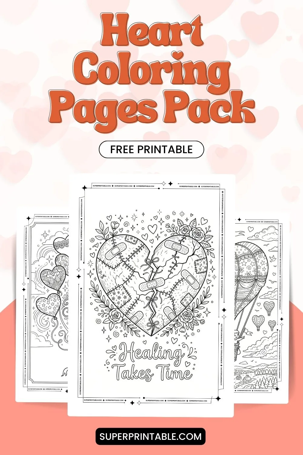 15+ Heart Coloring Pages Pinterest Image